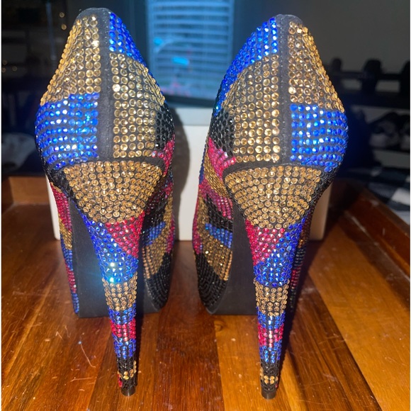 Multi colored Rhinestone heels - Picture 3 of 5